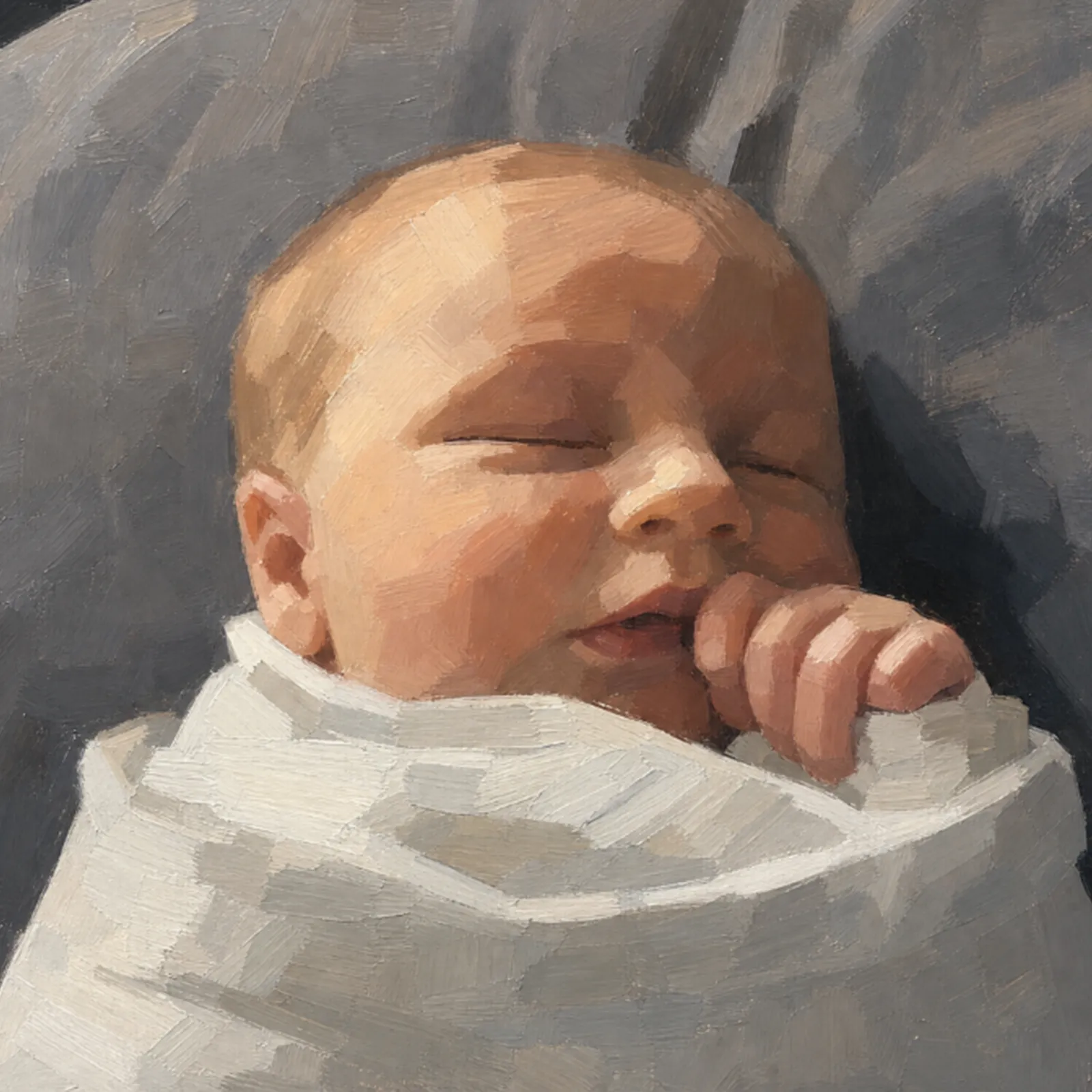The finished hand-painted oil portrait