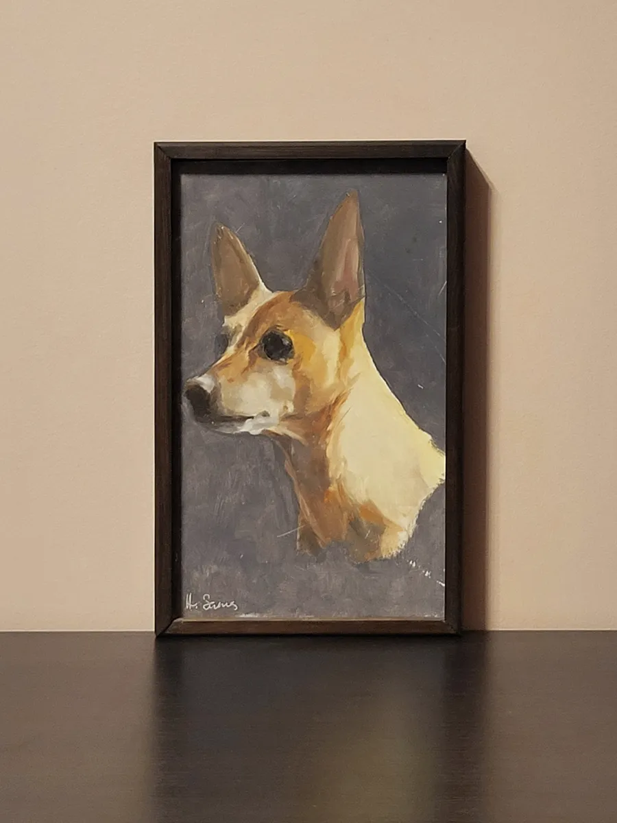 The finished hand-painted oil portrait